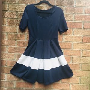 Penn State Theme- Blue and white short sleeve dress